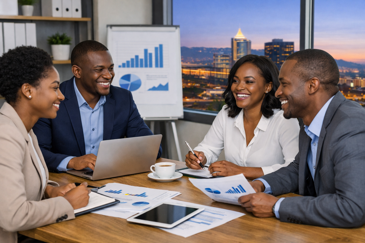 corporate people discussing